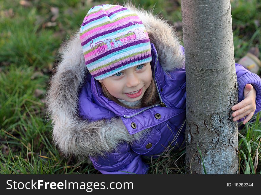 Portrait of smiling little child outdoor. Portrait of smiling little child outdoor