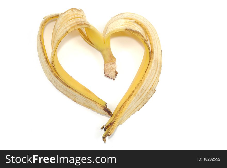 Banana peel isolated on a white background
