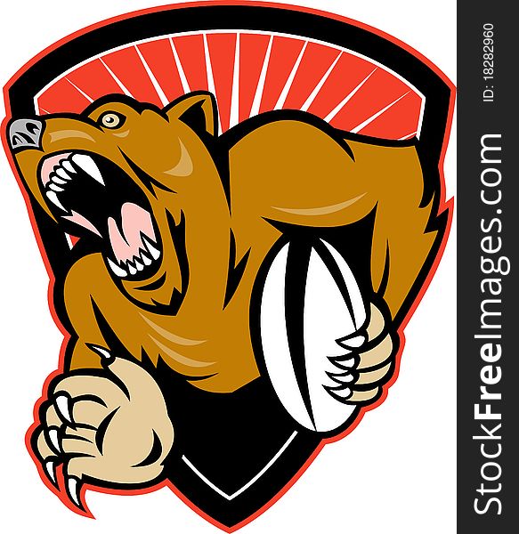 Grizzly Or Brown Bear Rugby Player