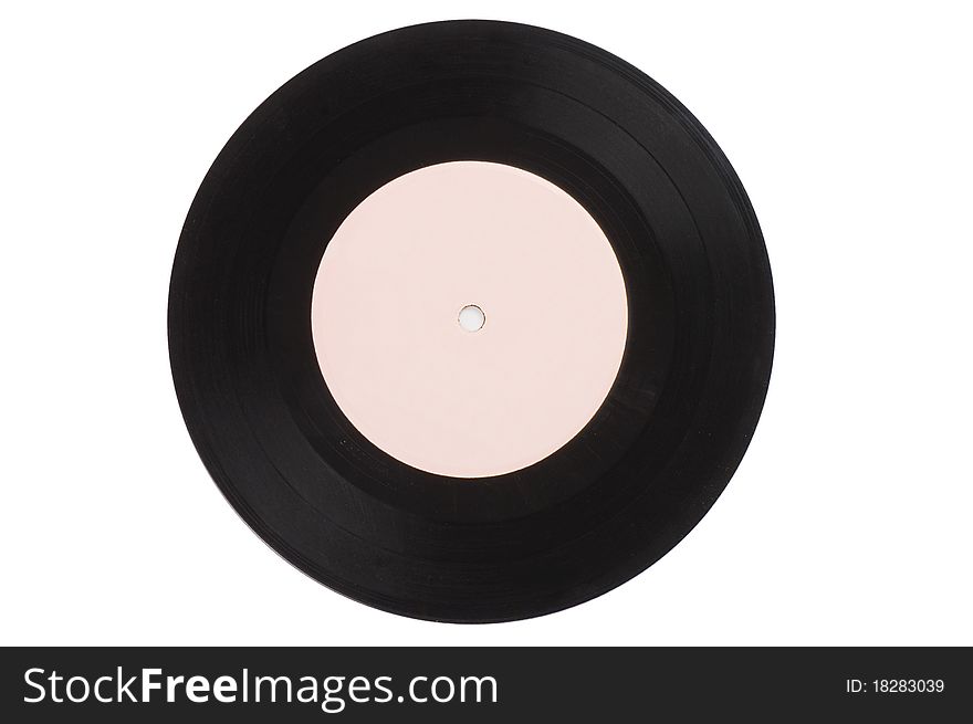 Vintage vinyl record isolated on white. Vintage vinyl record isolated on white