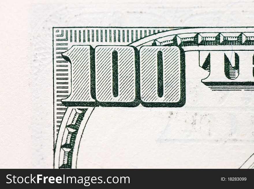 American Hundred dollar banknote isolated over white