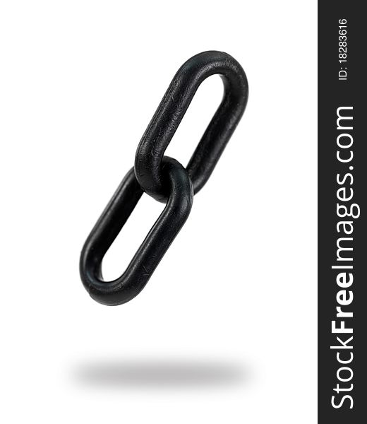 A black chain isolated against a white background