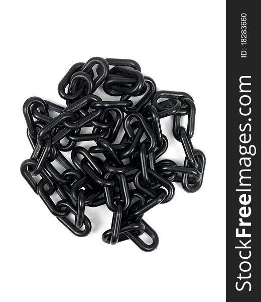 A black chain isolated against a white background
