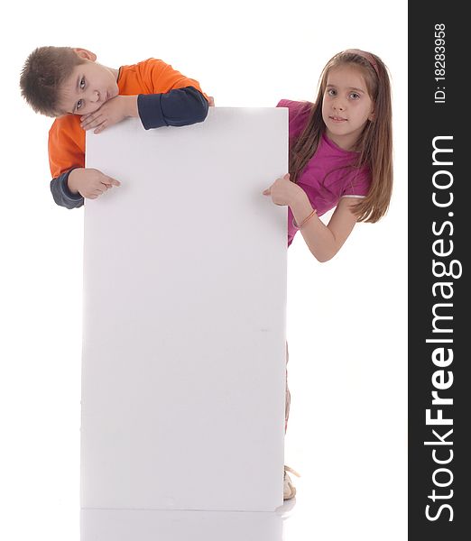 Studio shooting of child over white background. Studio shooting of child over white background