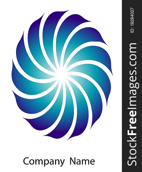 Blue spiral company logo over white background. Blue spiral company logo over white background.