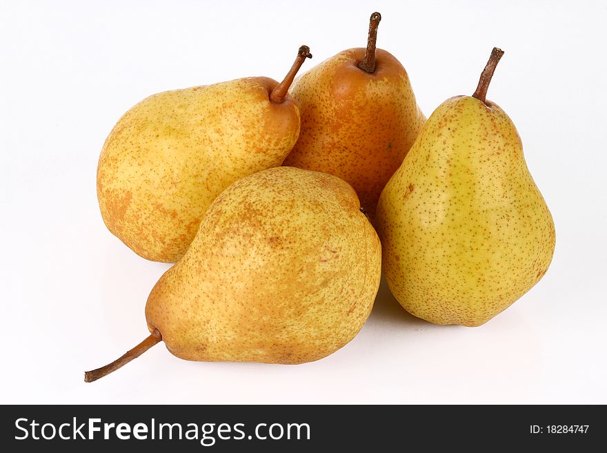 Yellow pears isolated on white background. Yellow pears isolated on white background