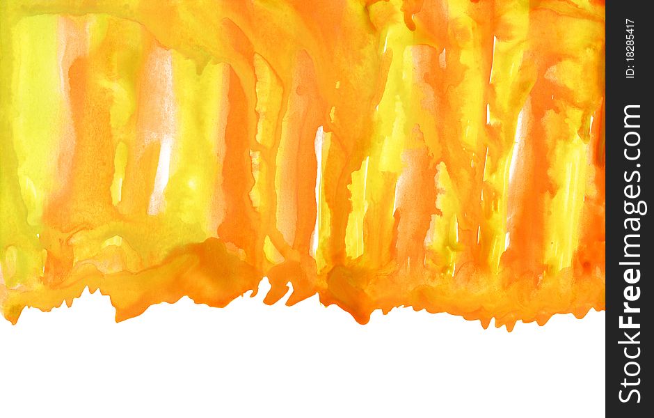 Abstract orange, yellow and white watercolor background. Abstract orange, yellow and white watercolor background