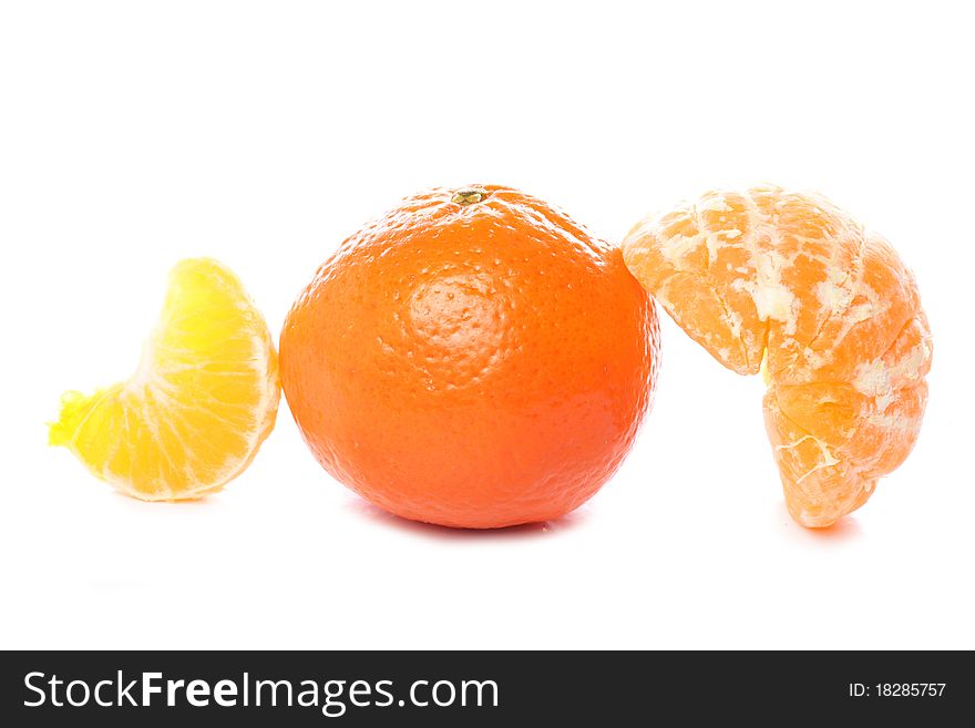 Tangerine fruit isolated on white background