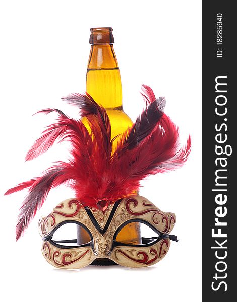 Cider and masquerade mask studio cutout