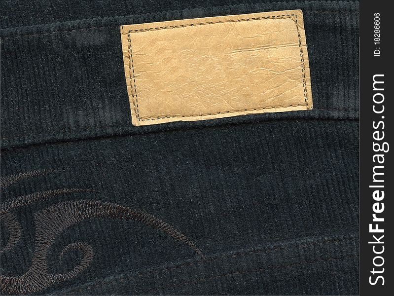 Blank Leather Label On Jeans