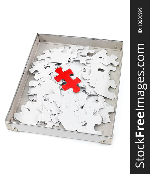 Jigsaw puzzle pieces isolated against a white background. Jigsaw puzzle pieces isolated against a white background