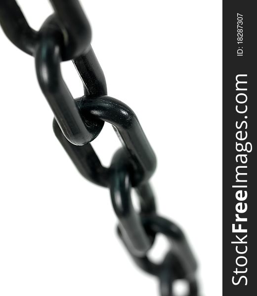 A black chain isolated against a white background