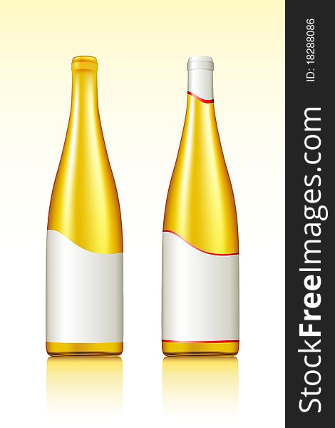 Illustration of wine bottles on gradient background