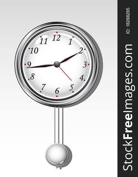 Illustration ofalarm clock on isolated white background