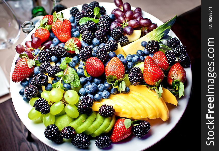 Fresh Fruits In A Bright Setting.