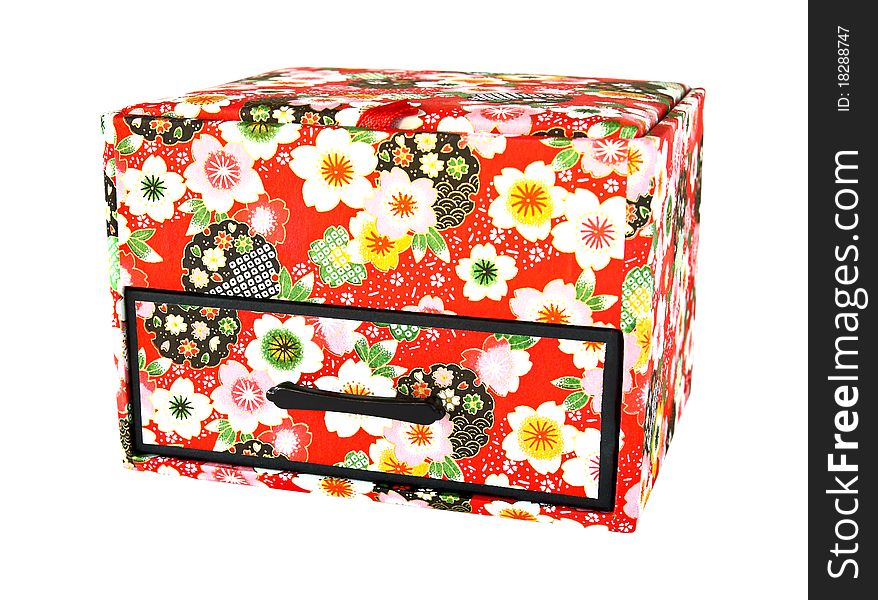 Red japan casket isolated on white background