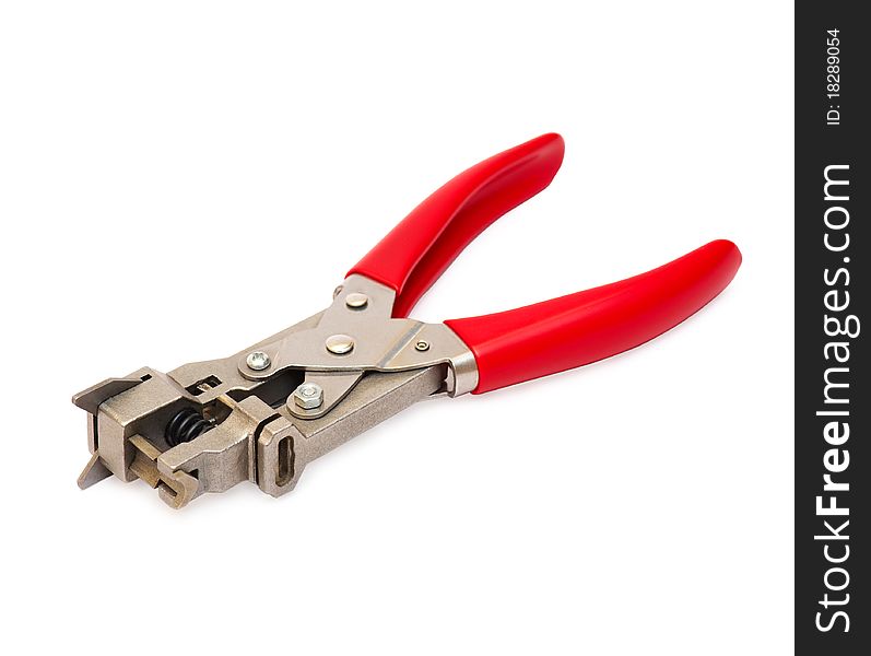 Metal nippers with red handles
