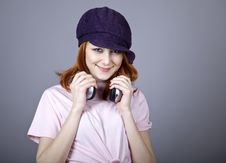 Fashion Girl With Headphone. Stock Image Fashion Girl With Headphone. Stock Image