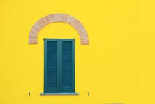 Window In Yellow House Royalty Free Stock Image