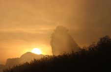 Sunrise In The Mist Stock Photo