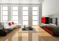 Living Room 3D Stock Photography