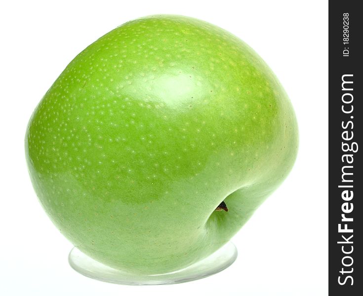 Green apple on isolated white