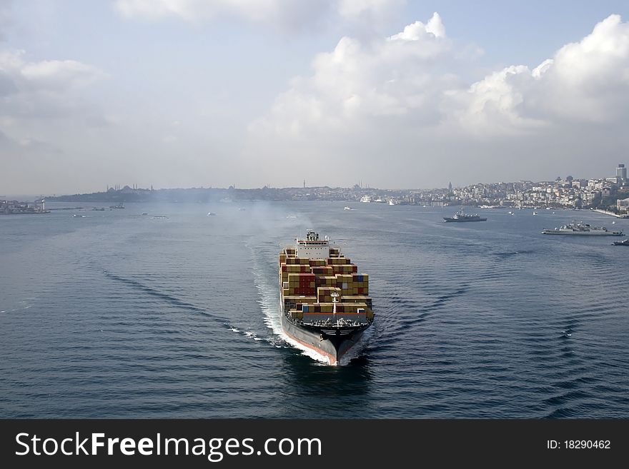 Cargo Carrier in Bosphorus,Istanbul