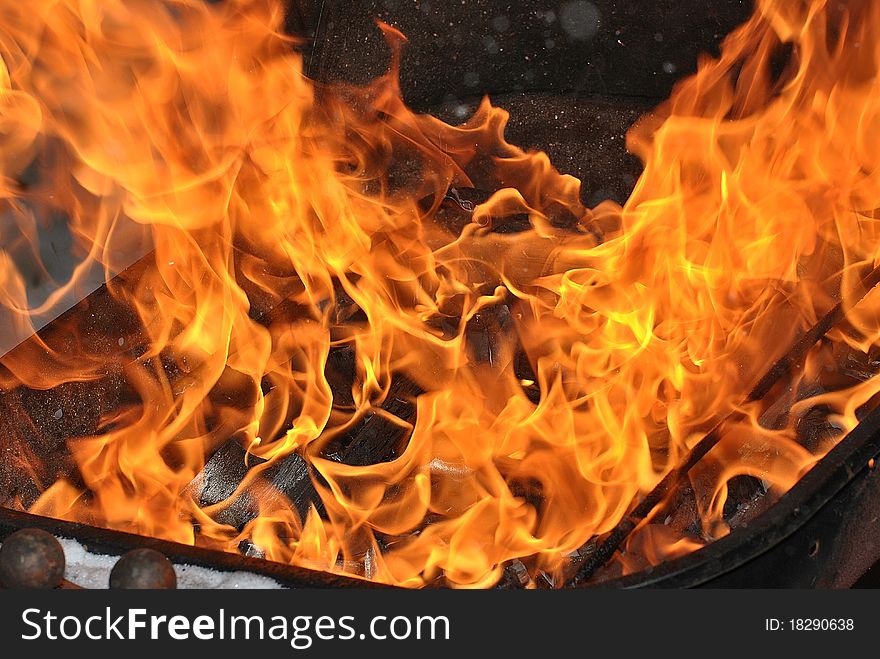 A picture of fire in a brazier