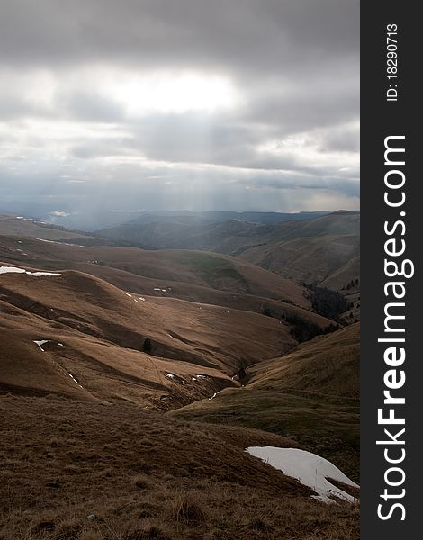 Ray of sunshine
caucasus mountains
 snow