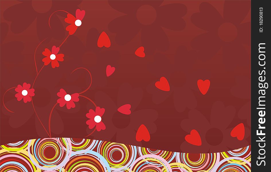 Background as abstract decor flower heart