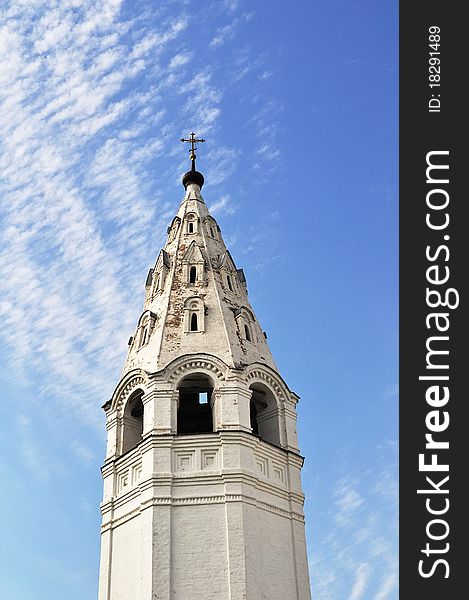 Old Belfry In Ancient Russian Monastery