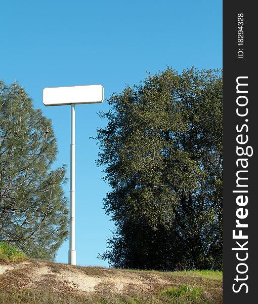 A Blank Billboard with a blue sky