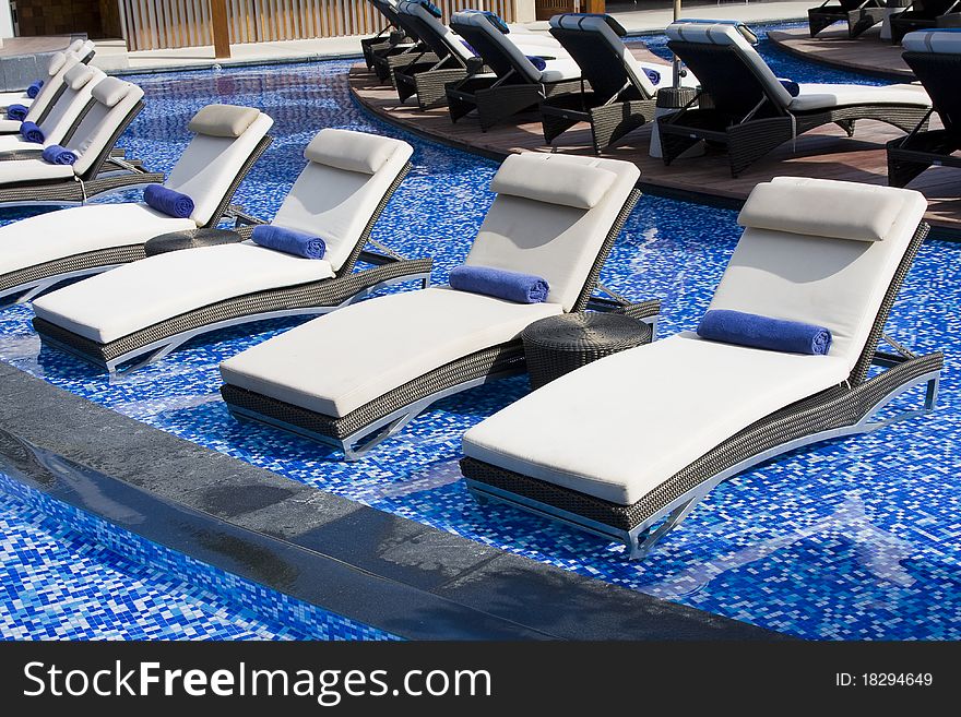 Swimming pool on a sunny day .Thailand.