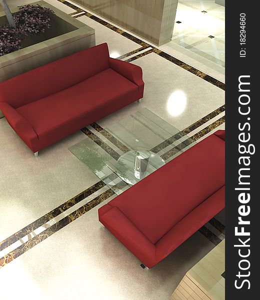 Modern Sofa 3D Rendering