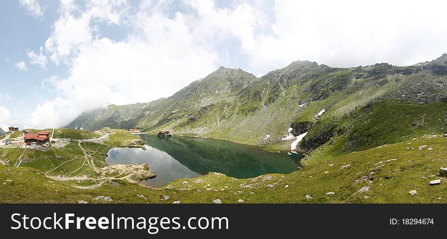 Balea lake in the Fagars mountains, romania