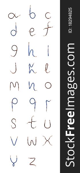 The alphabet from electric wires