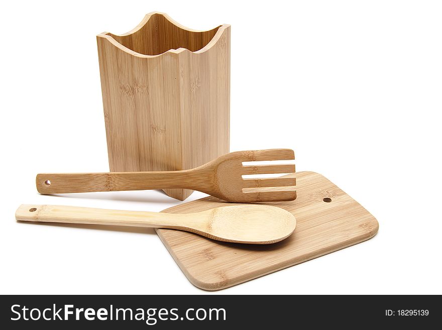 Cook spoon set of wood with edge board