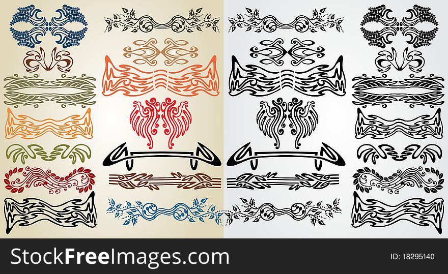 Elements art nouveau pattern