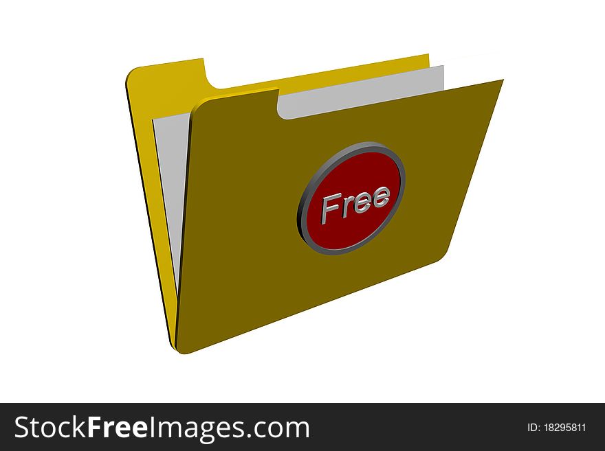 3d illustration of a free folder downloading. 3d illustration of a free folder downloading