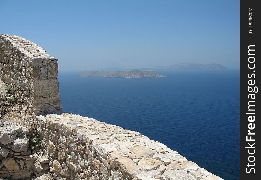 View from Kritinia castle. Rhodes island. Greece. View from Kritinia castle. Rhodes island. Greece.