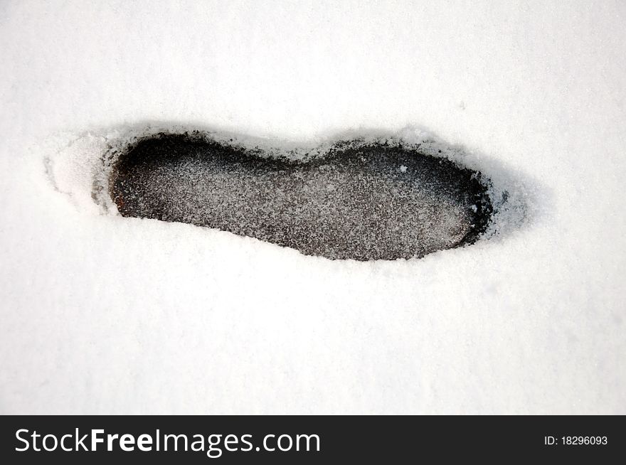 Footprints in the snow, snow