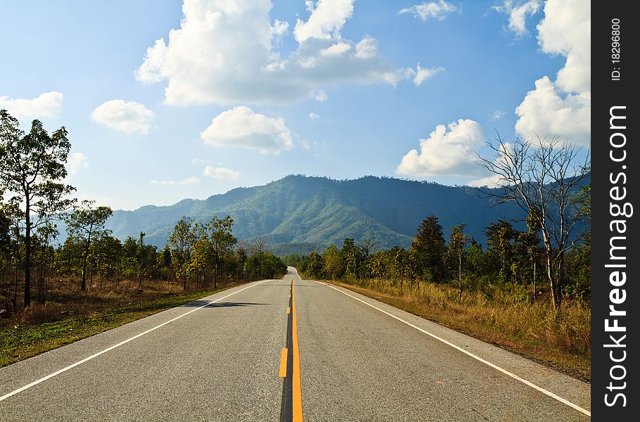 Landscape of highway and the mountain in Thailand. Landscape of highway and the mountain in Thailand