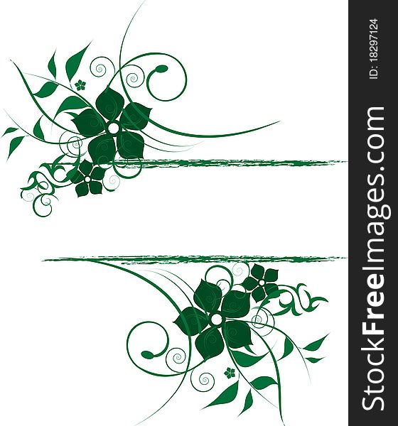 Green flowers decoration with place for text