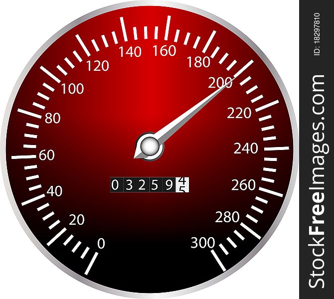 A illustration of a tachometer