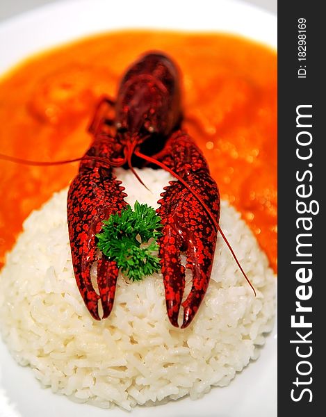 Crab whit rice and sauce tipical of peru