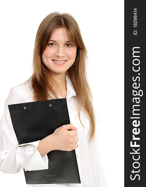 Businesswoman Holding A Folder