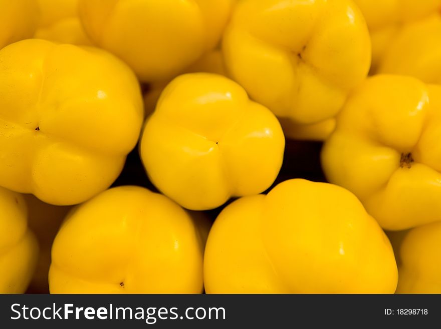 Yellow bell pepper on the counter