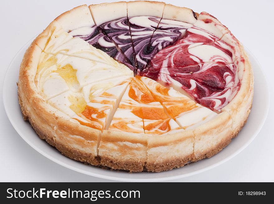 Cheesecake stuffed with lemon, peach, wild berry and strowberry.