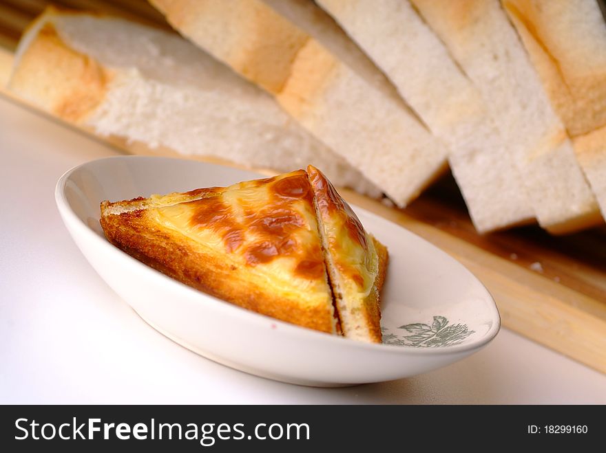 Close up view of french toast slices