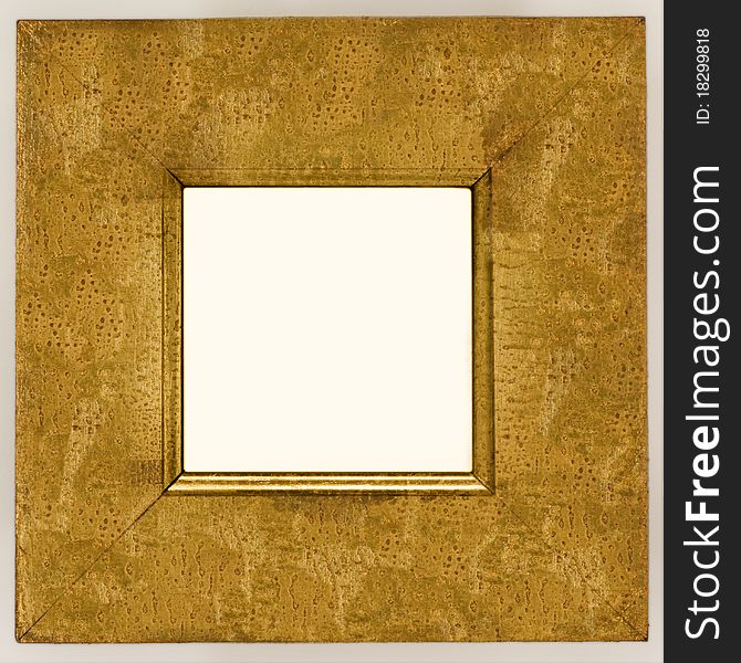 Illustration of a square golden frame. Illustration of a square golden frame
